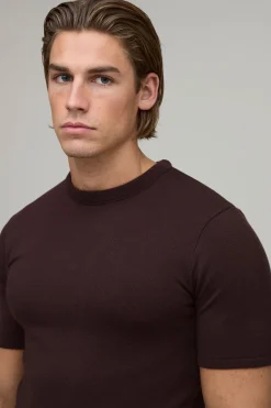 T-shirt Moulant En Maille Douce À Coupe Musclée
