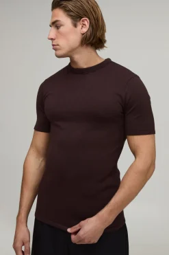 T-shirt Moulant En Maille Douce À Coupe Musclée