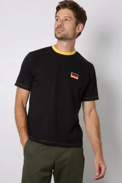 T-shirt Noir Col Rond Imprimé Allemagne