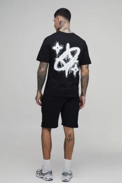 boohooMAN T-shirt Imprimé Étoile Graffiti Coupe Regular Tall<Homme Tout Afficher|Tout Afficher