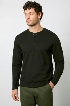 Burton T-Shirt Noir à Manches Longues Col Grand-Père<Homme T-Shirts