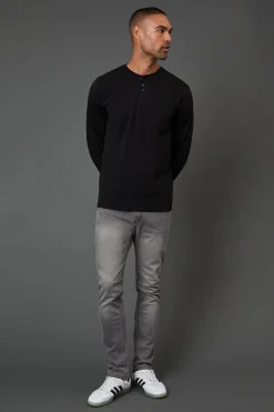 Burton T-Shirt Noir à Manches Longues Col Grand-Père<Homme T-Shirts