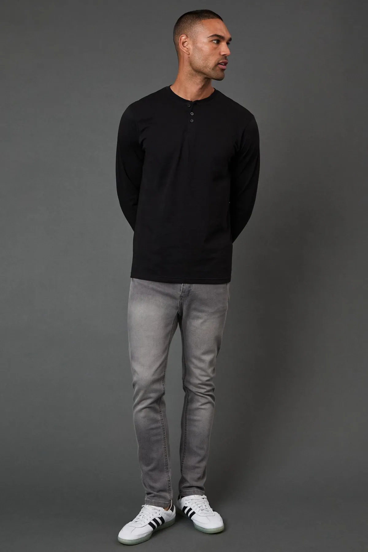 Burton T-Shirt Noir à Manches Longues Col Grand-Père<Homme T-Shirts