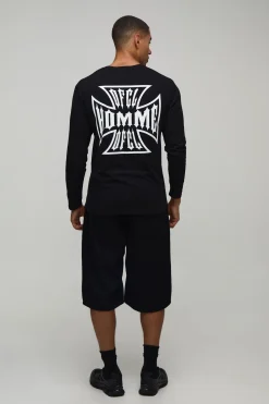 boohooMAN T-shirt À Manches Longues Coupe Regular Avec Motif Croix Graphique<Homme T-Shirts Impriméstendances|T-Shirts