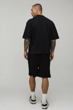 T-shirt Noir Oversize Ample Avec Imprimé Graffiti
