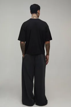 T-shirt Noir Oversize Ample À Imprimé Graffiti Pour Homme Grand