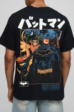 T-Shirt Noir Oversize Batman sous Licence Imprimé
