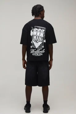 boohooMAN T-shirt Oversize Boxy Imprimé Boîte D'allumettes Western<Homme T-Shirts Impriméstendances|T-Shirts