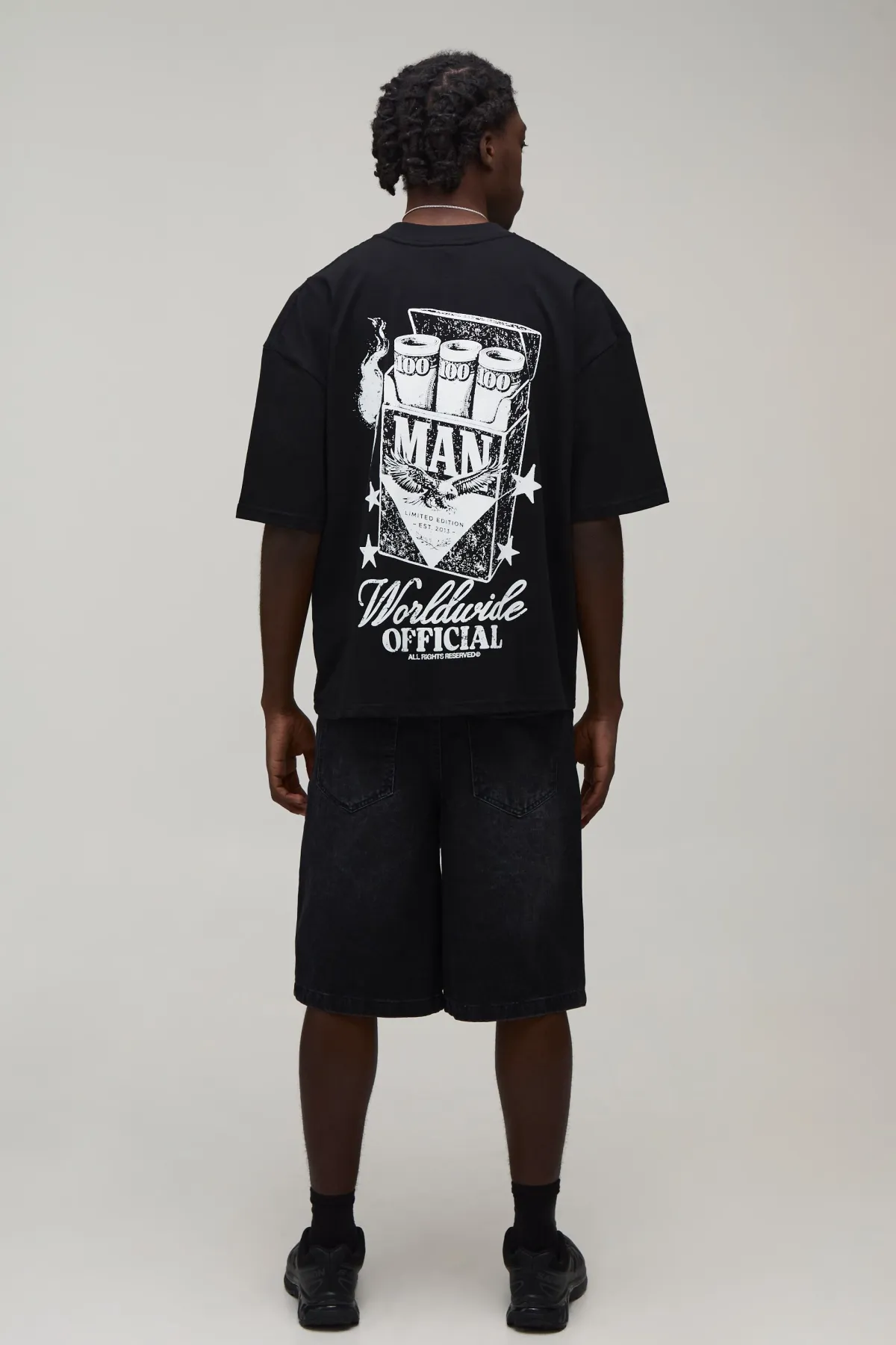 boohooMAN T-shirt Oversize Boxy Imprimé Boîte D'allumettes Western<Homme T-Shirts Impriméstendances|T-Shirts