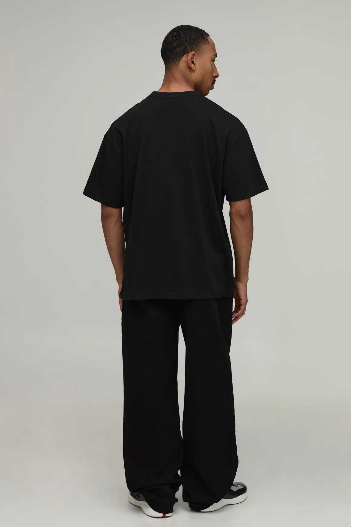 T-shirt noir oversize brodé Blue Dice