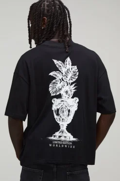 boohooMAN T-shirt Oversize Coupe Boxy Avec Imprimé Colonne Vertébrale De Palmier<Homme T-Shirts Impriméstendances|T-Shirts