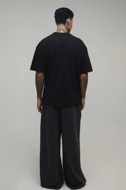 T-shirt Noir Oversize Grand Avec Imprimé Graffiti