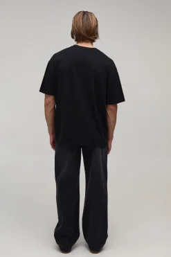 T-shirt Noir Oversize Imprimé Aigle Texas