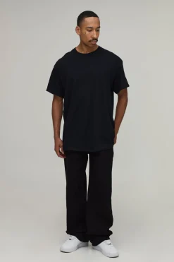 T-shirt Noir Oversize À Imprimé Brooklyn Sur Les Coutures
