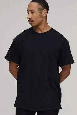 T-shirt Noir Oversize À Imprimé Brooklyn Sur Les Coutures