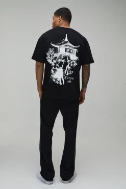 boohooMAN T-Shirt Oversize à Imprimé Esquisse Paysage<Homme T-Shirts Impriméstendances|T-Shirts