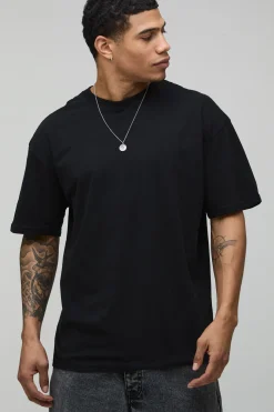T-shirt Noir Oversize À Imprimé Floral Sur Les Coutures