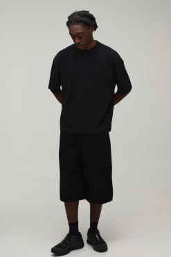 T-shirt Noir Oversize À Imprimé Floral Colonne Vertébrale