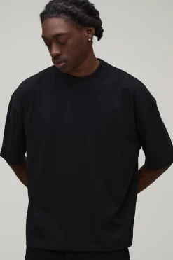 T-shirt Noir Oversize À Imprimé Floral Colonne Vertébrale