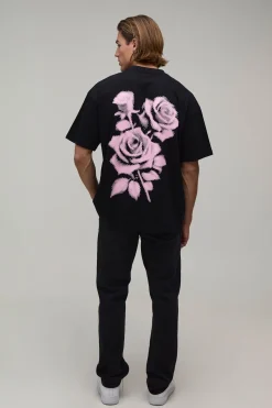 boohooMAN T-shirt Oversize À Imprimé Floral Pointillé<Homme T-Shirts Impriméstendances|T-Shirts
