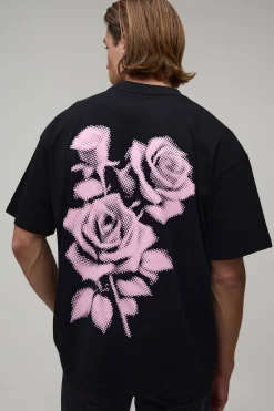 boohooMAN T-shirt Oversize À Imprimé Floral Pointillé<Homme T-Shirts Impriméstendances|T-Shirts