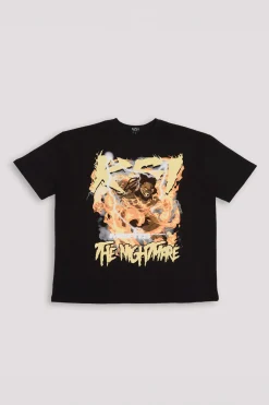 T-shirt Noir Oversize Imprimé Licence Luke Rockhold Misfits
