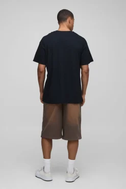 T-shirt noir oversize imprimé sous licence Willie Nelson