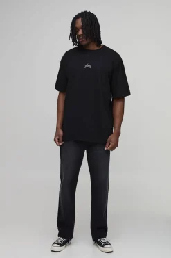 T-shirt Noir Oversize À Imprimé Étoiles Pour Grande Taille