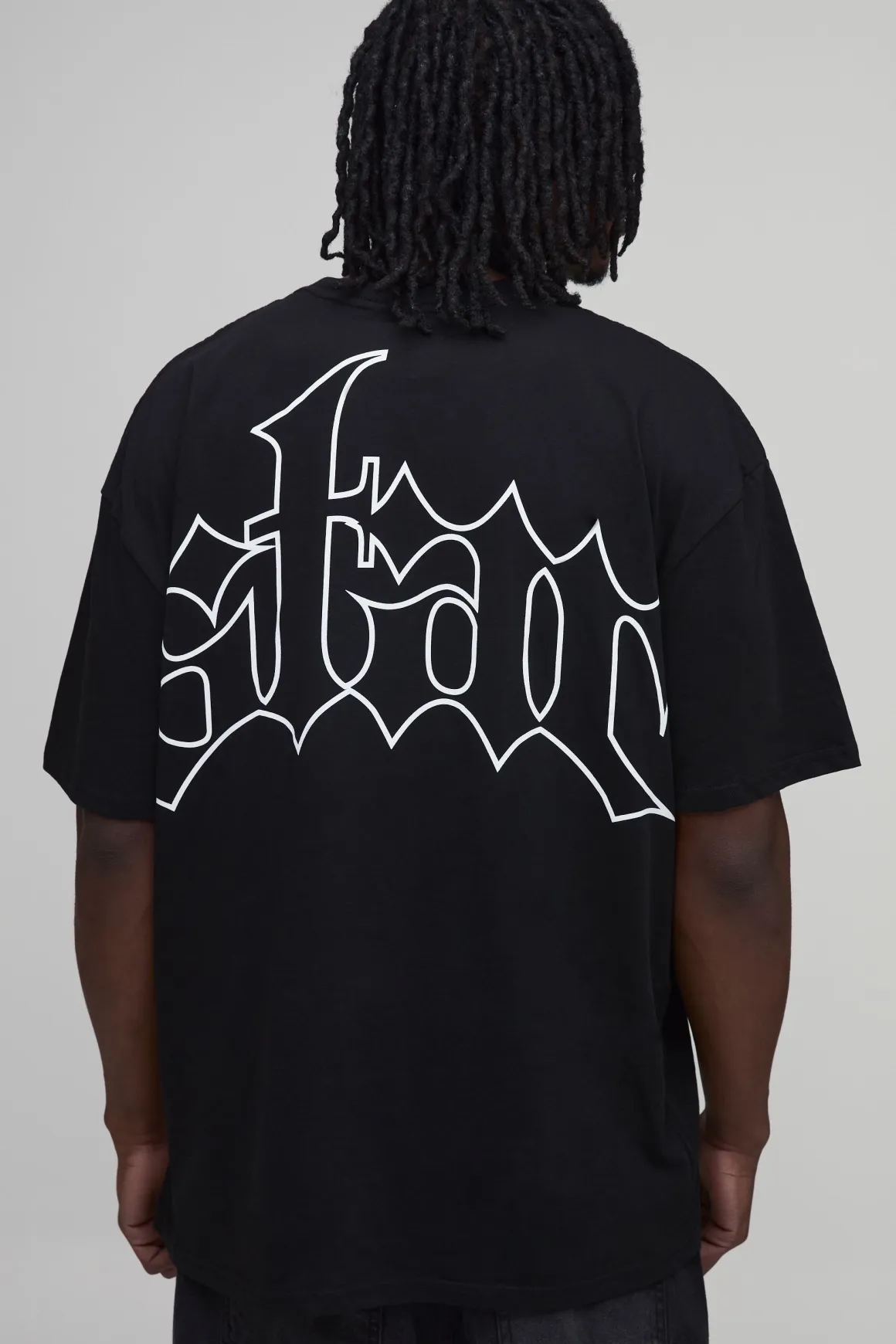 T-shirt Noir Oversize À Imprimé Étoiles Pour Grande Taille