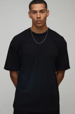 T-shirt Noir Oversize Imprimé Worldwide Sur Les Coutures