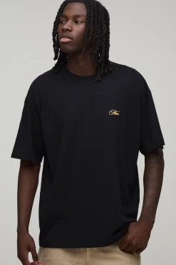 T-shirt Noir Oversize Imprimé Yacht Club De Luxe