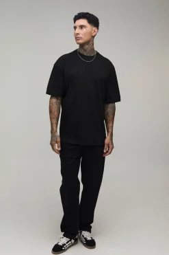 T-shirt Noir Oversize Tall À Imprimé Worldwide Sur Les Coutures