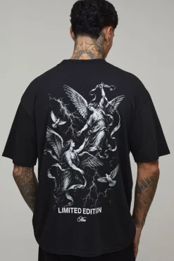 boohooMAN T-shirt Surdimensionné À Imprimé Colombe Renaissance Coupe Tall<Homme Tout Afficher|Tout Afficher