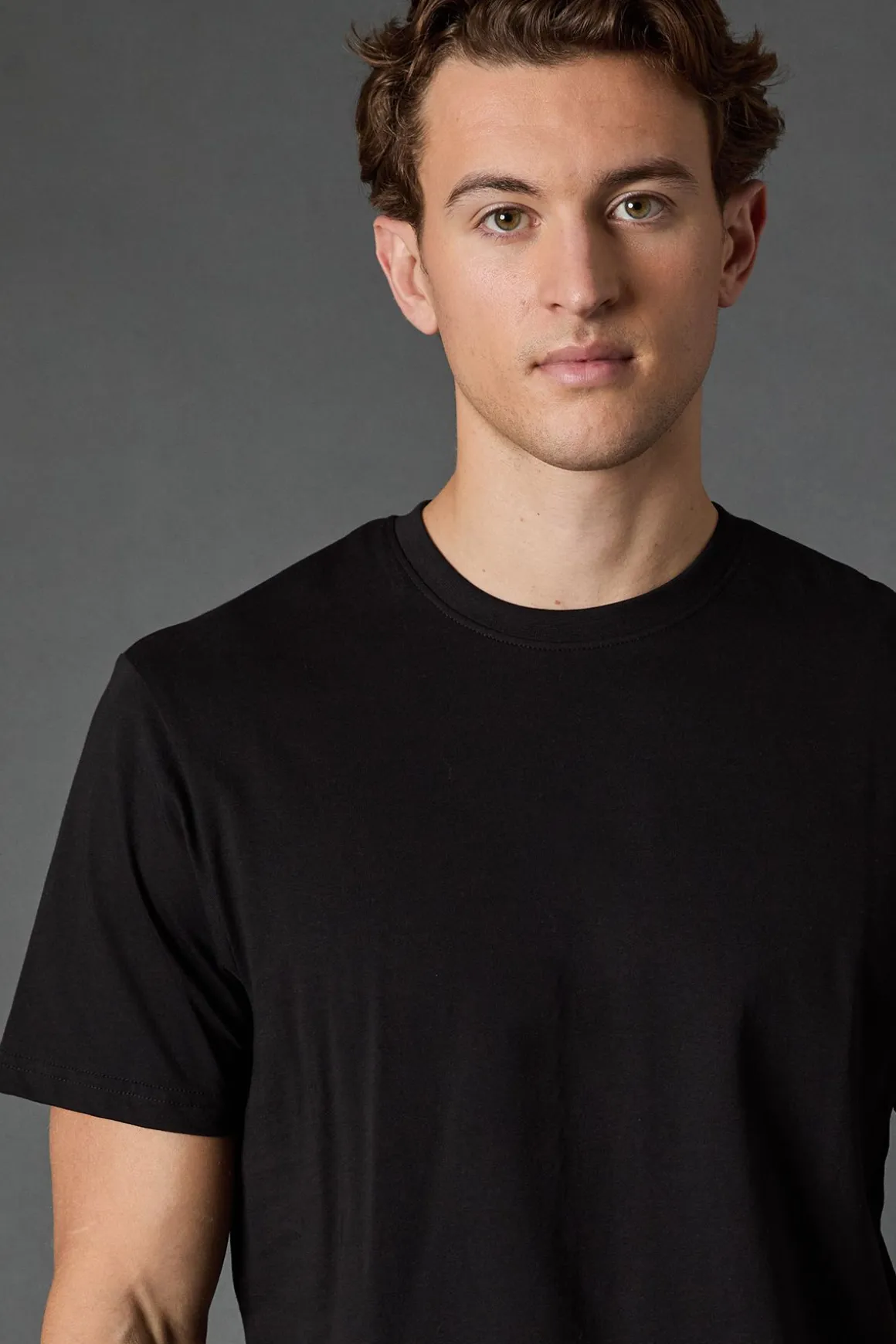 T-Shirt Noir Uni Col Rond