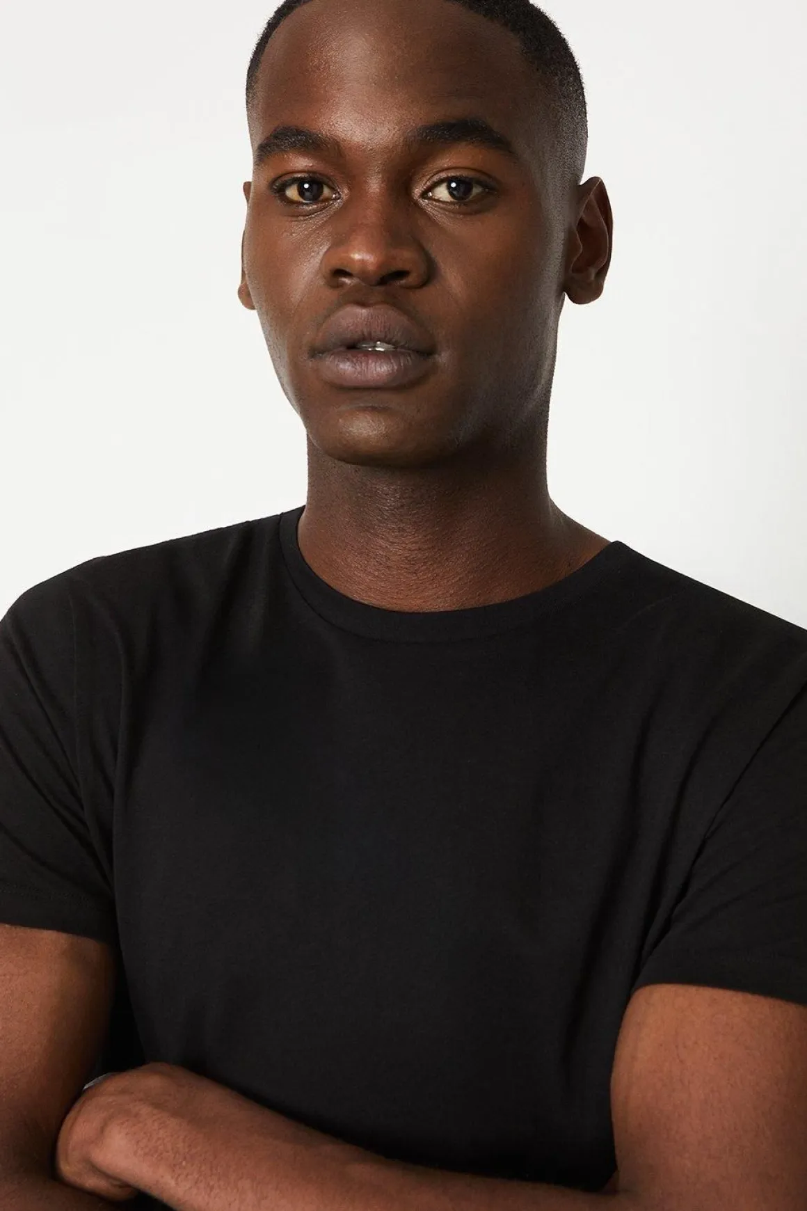 T-Shirt Noir Uni Col Rond