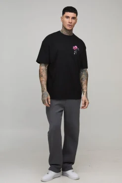 T-shirt officiel à imprimé rose surdimensionné