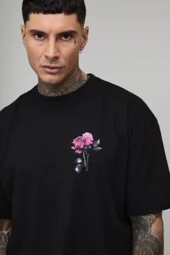 T-shirt officiel à imprimé rose surdimensionné