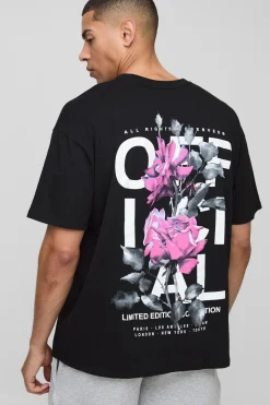 T-shirt Officiel Oversized à Imprimé Rose