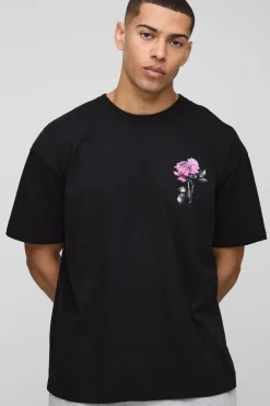 T-shirt Officiel Oversized à Imprimé Rose