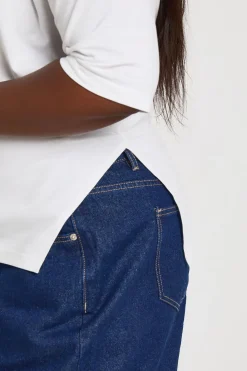 boohoo T-shirt Ourlet Asymétrique Taille Cintrée Manches 3/4<Femme Tops