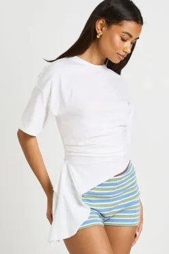 boohoo T-shirt À Ourlet Drapé Asymétrique<Femme Tops