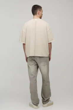 T-shirt Oversize Ample Avec Poche Et Détails De Coutures