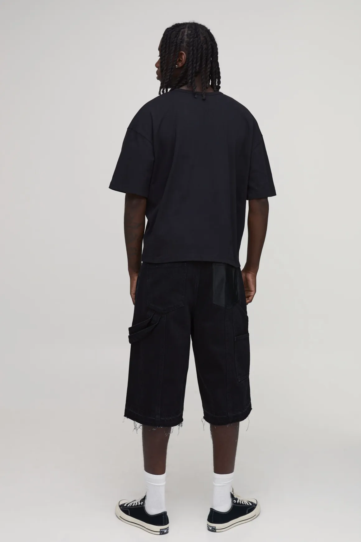 T-shirt Oversize Ample Col V Avec Cordon De Serrage