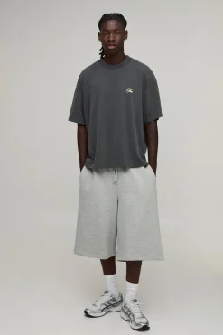 boohooMAN T-shirt Oversize Ample Délavé Anthracite Avec Imprimé Slogan Soho<Homme T-Shirts Impriméstendances|T-Shirts