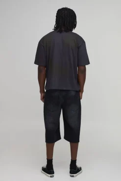 boohooMAN T-shirt Oversize Ample Délavé À Strass Coupe Longue<Homme T-Shirts Tall|Tout Afficher