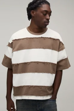 T-shirt Oversize Ample Effet Usé À Manches Courtes