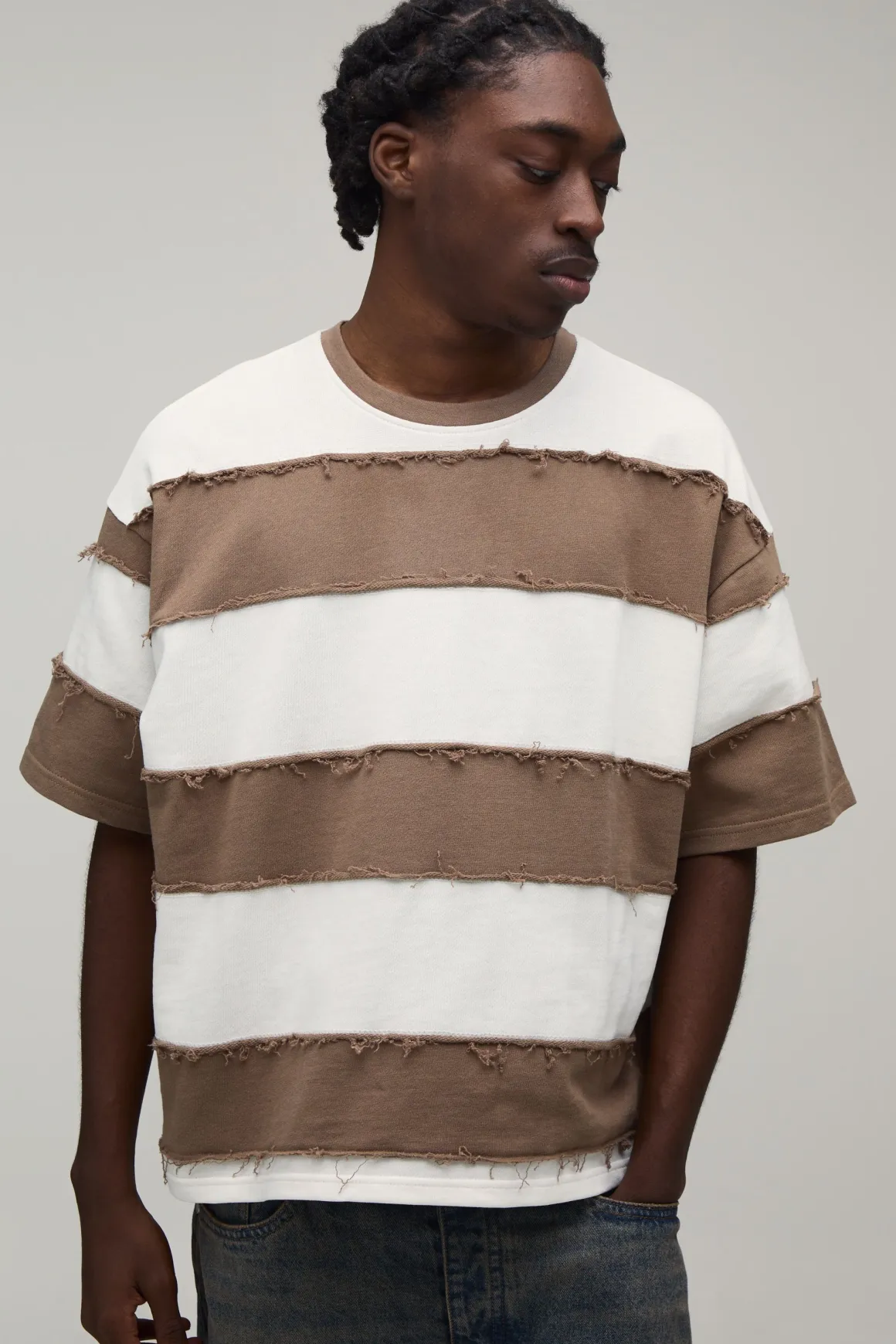 T-shirt Oversize Ample Effet Usé À Manches Courtes