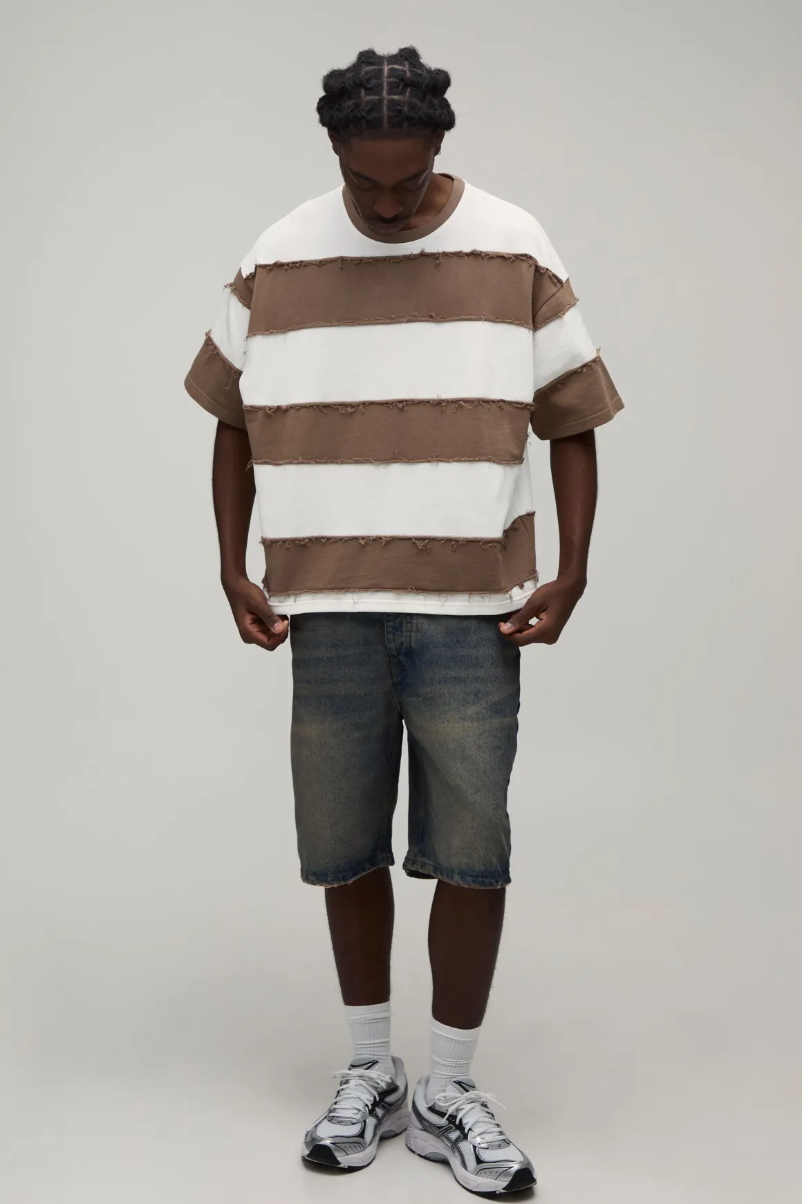 T-shirt Oversize Ample Effet Usé À Manches Courtes