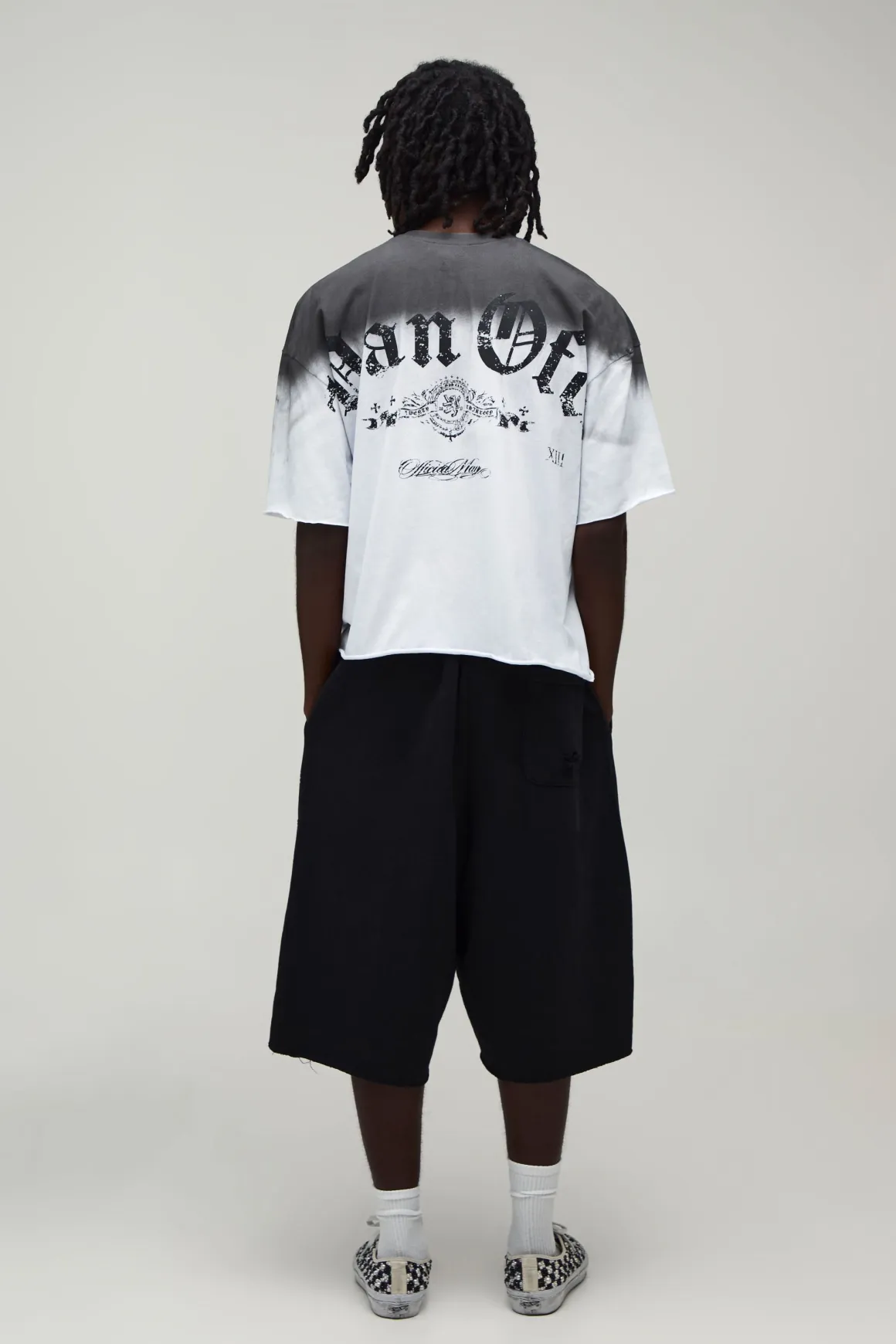 T-shirt Oversize Ample En Coton Épais Délavé Effet Usé Avec Strass
