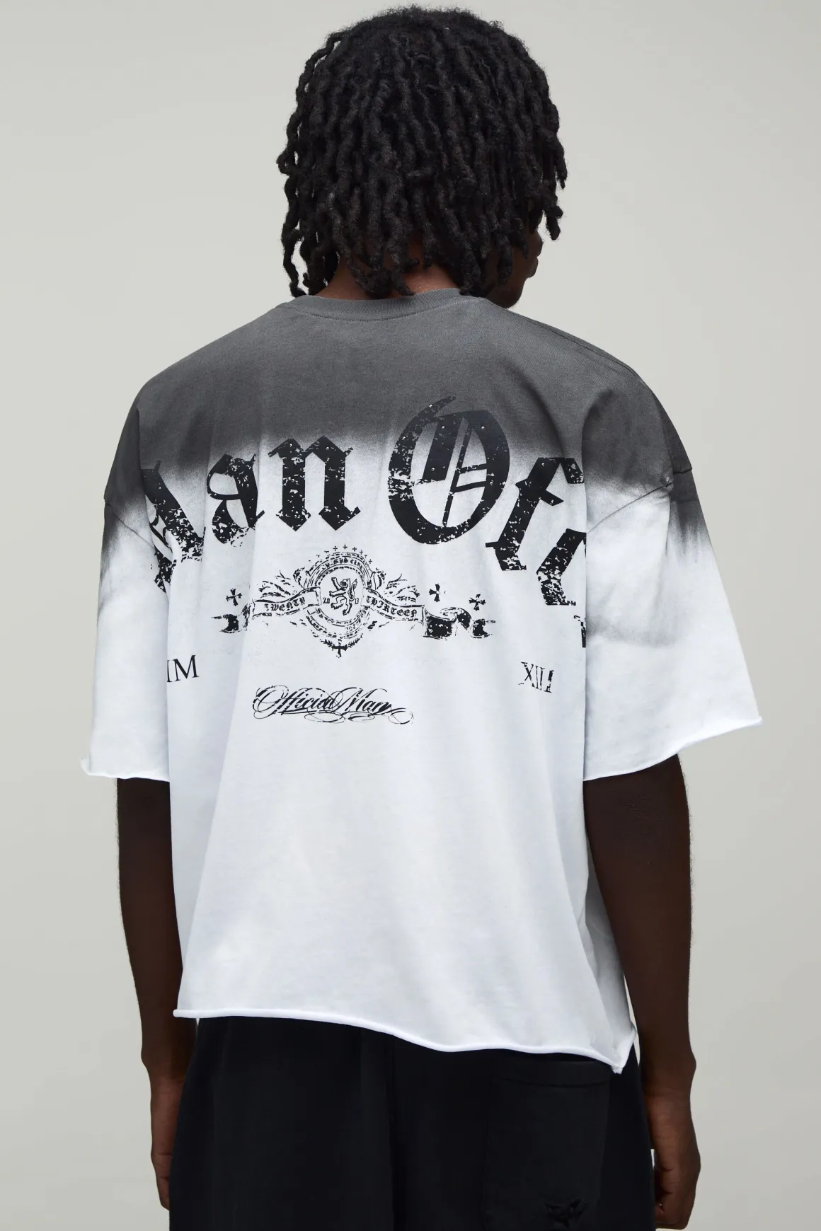 T-shirt Oversize Ample En Coton Épais Délavé Effet Usé Avec Strass